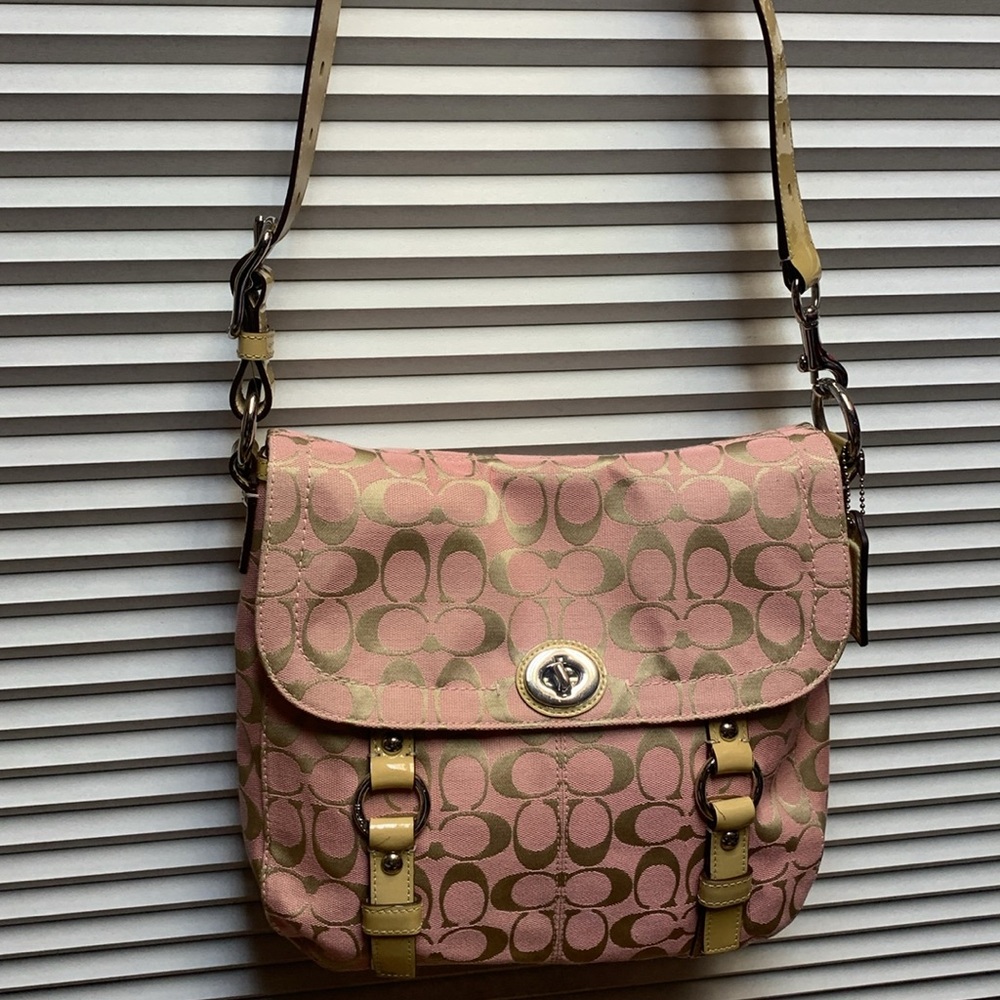 Coach Pink and Gold Crossbody Bag